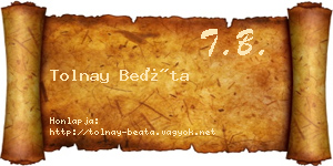 Tolnay Beáta névjegykártya