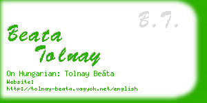 beata tolnay business card